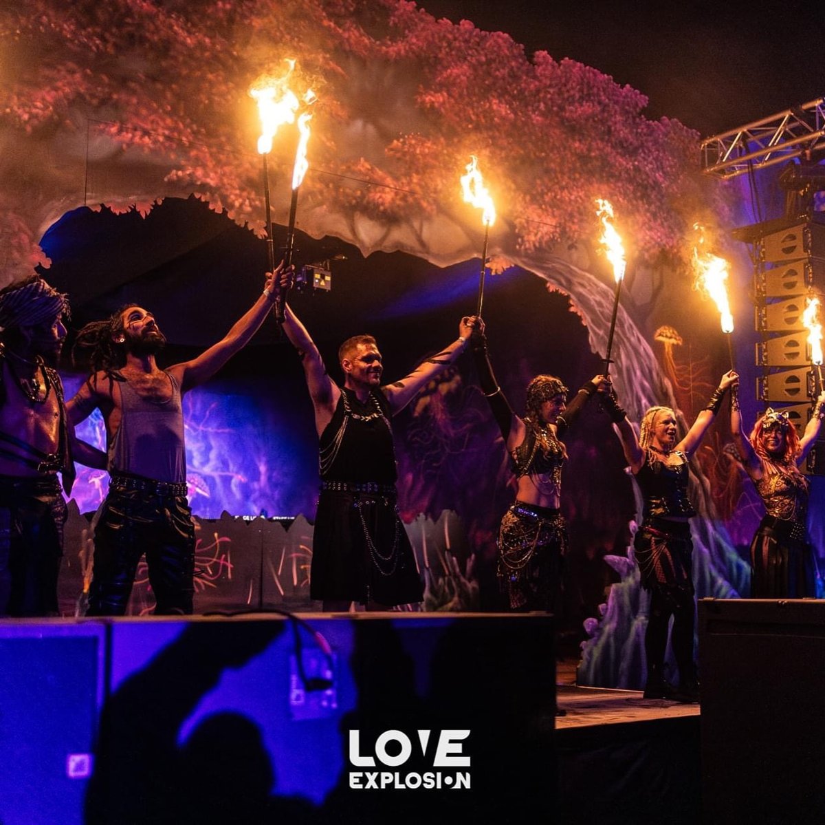 The fire crew taking a bow at Love Explosion Festival